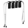 Luggage Rack Black & Silver - Sturdy & Foldable Design