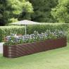 Garden Raised Bed Brown 554x100x68 cm Powder-coated Steel Colour brown Size 554 x 100 x 68 cm Quantity in Package 1 