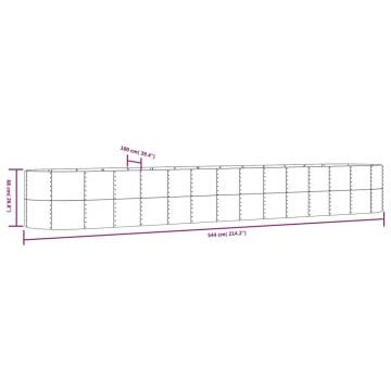 Garden Raised Bed Brown 554x100x68 cm - Sturdy & Weather-Resistant