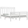 Stylish White Solid Wood Bed Frame 160x200 cm | Hipomarket