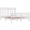 Stylish White Solid Wood Bed Frame 160x200 cm | Hipomarket