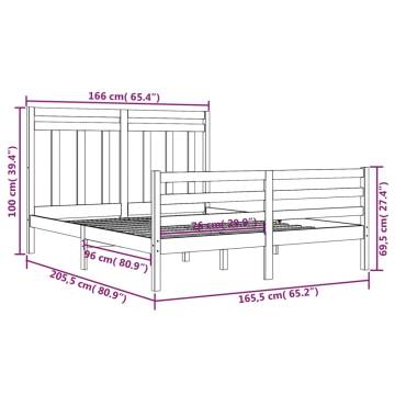 Stylish White Solid Wood Bed Frame 160x200 cm | Hipomarket