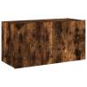 TV Wall Cabinet with LED Lights - Smoked Oak | HipoMarket