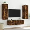 TV Wall Cabinet with LED Lights - Smoked Oak | HipoMarket