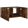 TV Wall Cabinet with LED Lights - Smoked Oak | HipoMarket