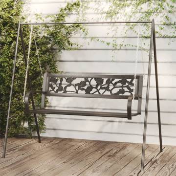 Garden Swing Bench 125cm - Durable Steel & Plastic Black