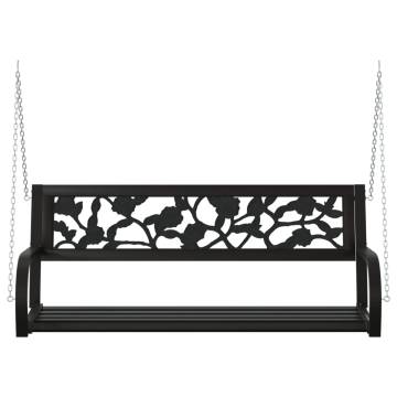 Garden Swing Bench 125cm - Durable Steel & Plastic Black