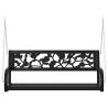 Garden Swing Bench 125cm - Durable Steel & Plastic Black