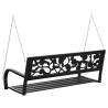 Garden Swing Bench 125cm - Durable Steel & Plastic Black