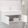 Stylish Sink Cabinet with Built-in Basin - White Engineered Wood