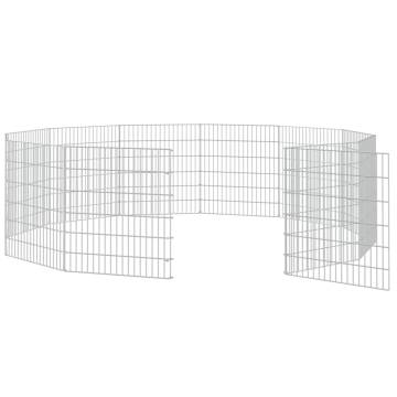 12-Panel Rabbit Cage 54x60 cm | Durable Galvanised Iron