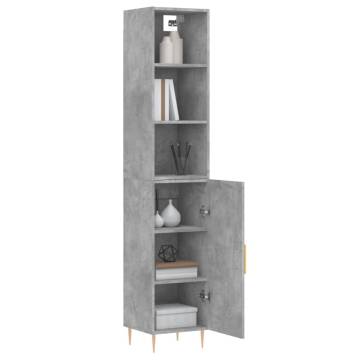 Stylish Highboard in Concrete Grey - 34.5x34x180 cm