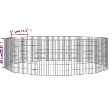 12-Panel Rabbit Cage 54x60 cm | Durable Galvanised Iron