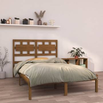 Honey Brown Solid Wood Bed Frame 120x200 cm - Timeless Design