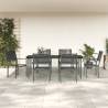 7 Piece Garden Dining Set Black Steel and Textilene Size 200 cm table length Number of 6 