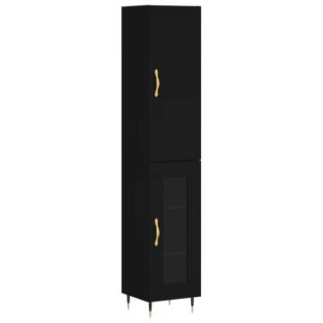 Stylish Highboard Black - Engineered Wood 34.5x34x180 cm