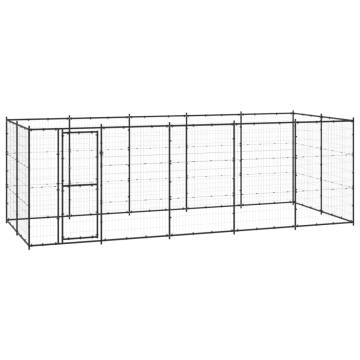 Outdoor Dog Kennel Steel 12.1 m² - Durable & Spacious