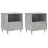 Stylish Concrete Grey Bedside Cabinets - 2 Pcs | HipoMarket