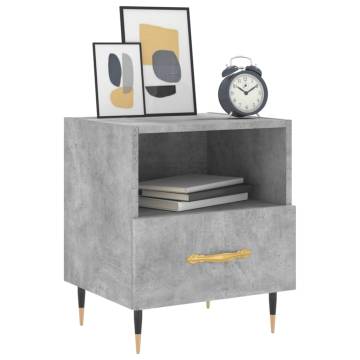 Stylish Concrete Grey Bedside Cabinets - 2 Pcs | HipoMarket