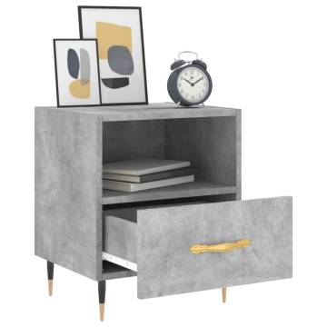 Stylish Concrete Grey Bedside Cabinets - 2 Pcs | HipoMarket