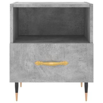 Stylish Concrete Grey Bedside Cabinets - 2 Pcs | HipoMarket