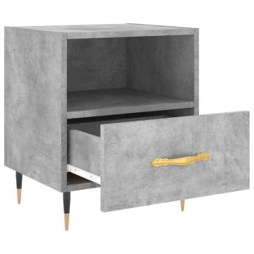 Stylish Concrete Grey Bedside Cabinets - 2 Pcs | HipoMarket