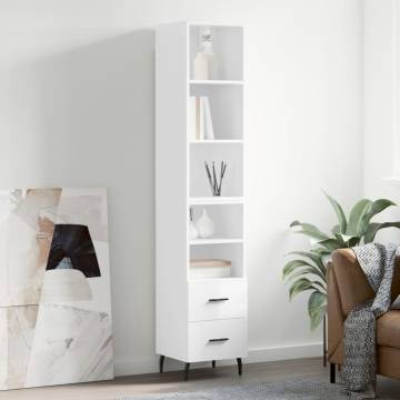 High Gloss White Highboard - Stylish Storage Solution | HipoMarket