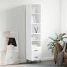 Highboard High Gloss White 34.5x34x180 cm Engineered Wood Colour high gloss white Quantity in Package 1 Model 2 drawers 2 shelves 