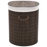 Bamboo Laundry Bin Oval Dark Brown Colour dark brown Size 45 x 35 x 60 cm Quantity in Package 1 