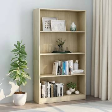 4-Tier Book Cabinet Sonoma Oak | Stylish & Practical Storage