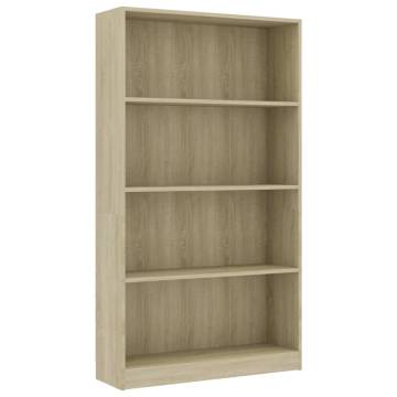 4-Tier Book Cabinet Sonoma Oak | Stylish & Practical Storage