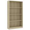 4-Tier Book Cabinet Sonoma Oak | Stylish & Practical Storage