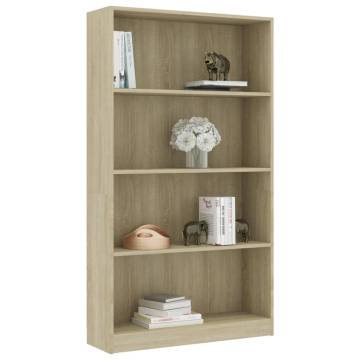 4-Tier Book Cabinet Sonoma Oak | Stylish & Practical Storage