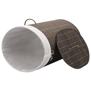 Bamboo Laundry Bin Oval Dark Brown - Stylish & Practical Storage