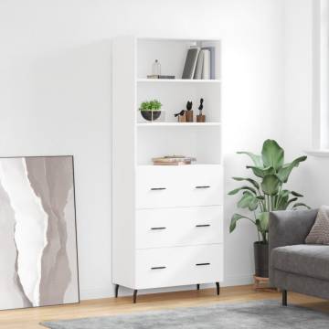 Highboard White 69.5x34x180 cm - Stylish & Durable Storage