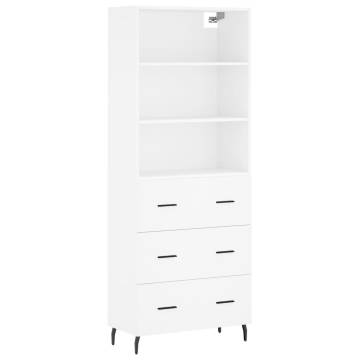 Highboard White 69.5x34x180 cm - Stylish & Durable Storage