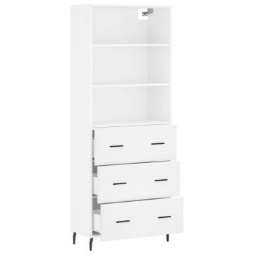 Highboard White 69.5x34x180 cm - Stylish & Durable Storage