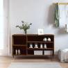 Elegant Brown Oak Shoe Cabinet - 102x36x60 cm