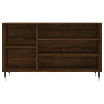 Elegant Brown Oak Shoe Cabinet - 102x36x60 cm