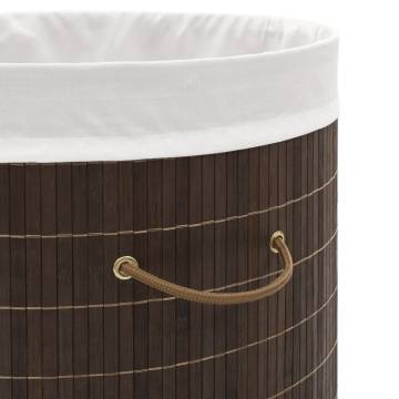 Bamboo Laundry Bin Oval Dark Brown - Stylish & Practical Storage