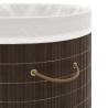 Bamboo Laundry Bin Oval Dark Brown - Stylish & Practical Storage