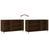 Elegant Brown Oak Shoe Cabinet - 102x36x60 cm