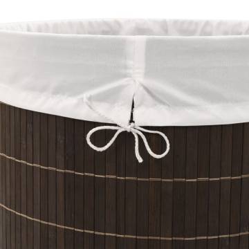 Bamboo Laundry Bin Oval Dark Brown - Stylish & Practical Storage