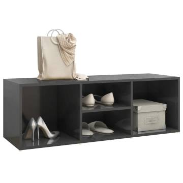 Shoe Storage Bench High Gloss Grey | Stylish & Practical