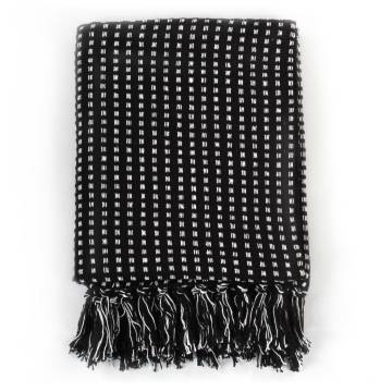 Throw Cotton Squares 160x210 cm Black | Hipomarket