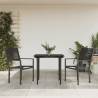 3 Piece Garden Dining Set Black Steel and Textilene Size 80 cm table length Number of 2 