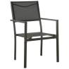 3 Piece Garden Dining Set - Stylish Black Steel & Textilene