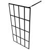 Walk-in Shower Wall with Shelf Black 80x195 cm ESG Glass