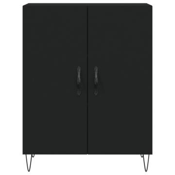 Stylish Highboard Black - 69.5x34x180 cm Engineered Wood