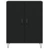 Stylish Highboard Black - 69.5x34x180 cm Engineered Wood